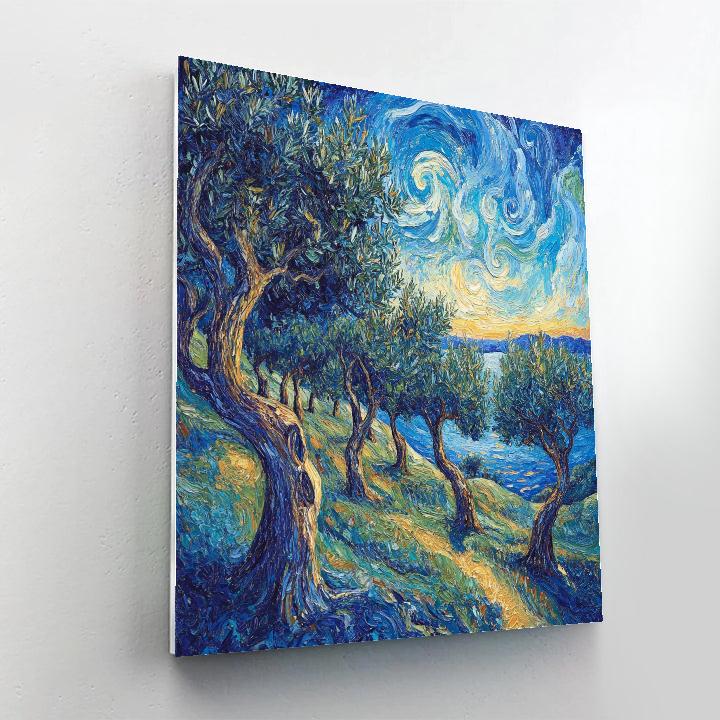 Van Gogh Inspired Olive Grove At Twilight Painting by numbers kit