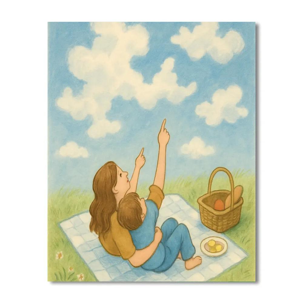 Cloud Watching Picnic DIY paint by numbers