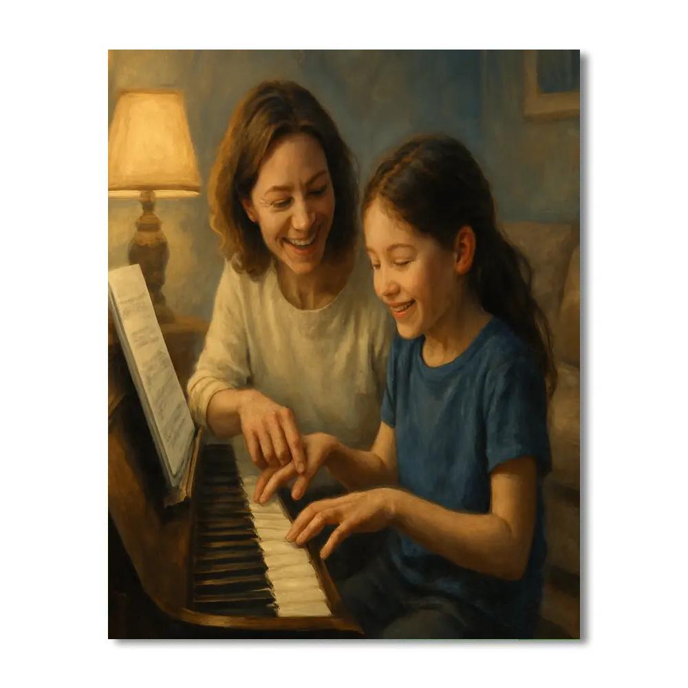 Evening Piano Duet paint by color