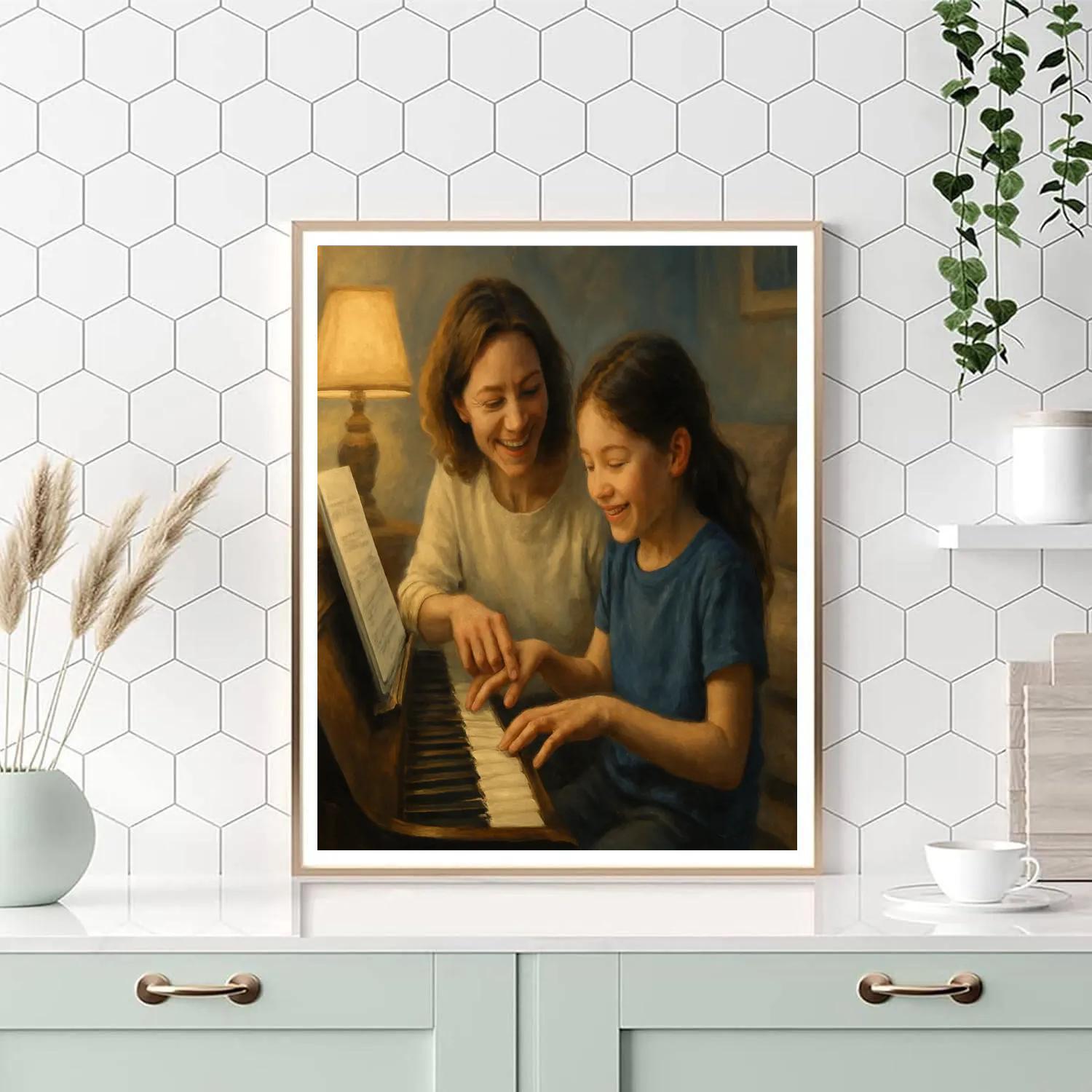 Evening Piano Duet paint by color