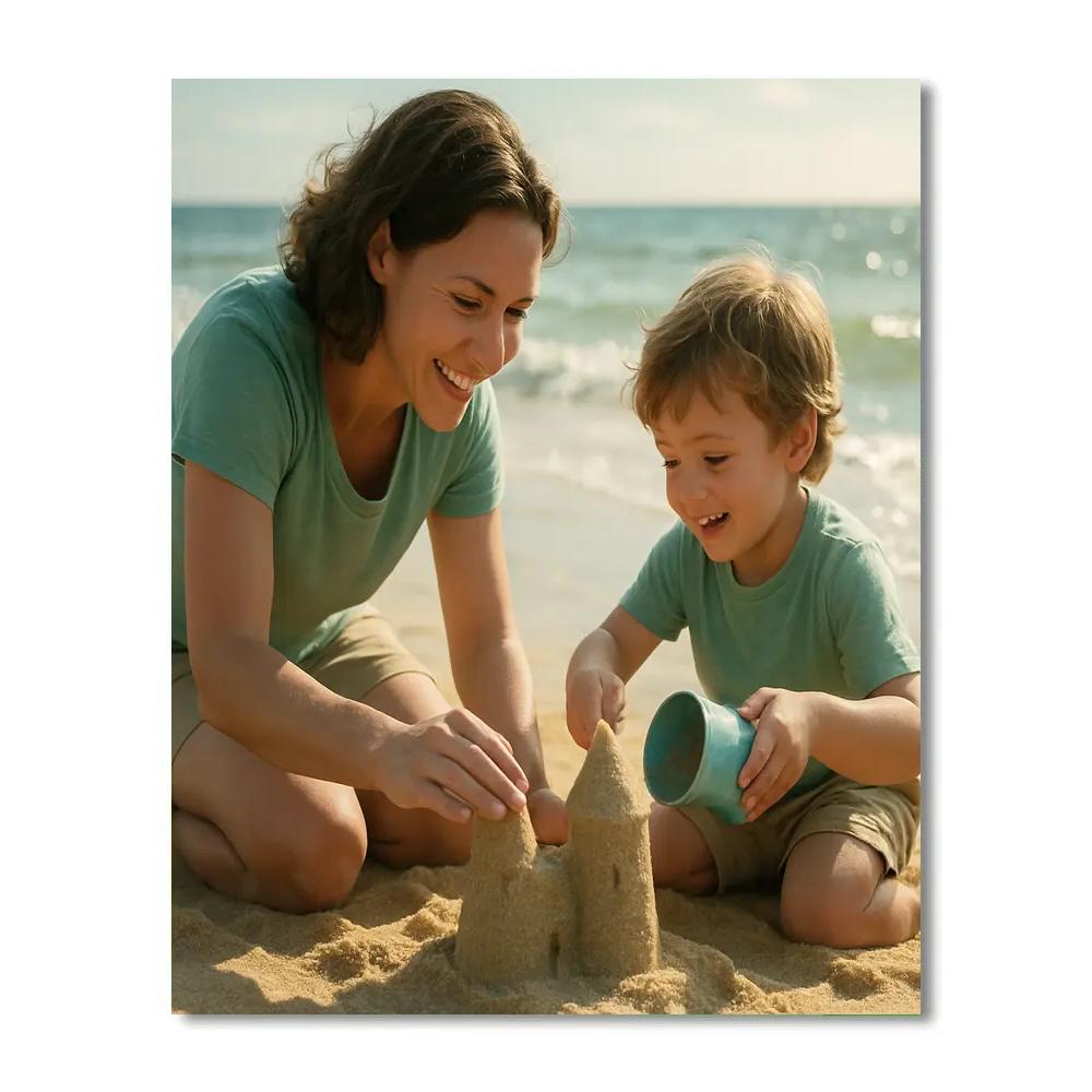Seaside Sandcastle Teach Number painting