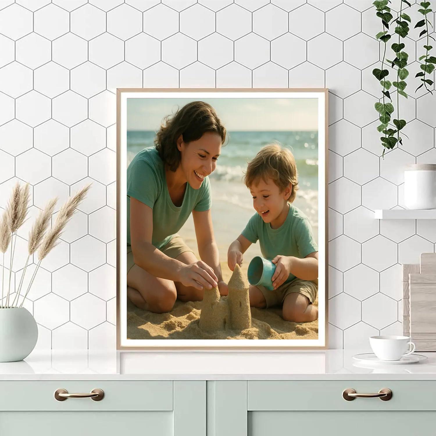 Seaside Sandcastle Teach Number painting