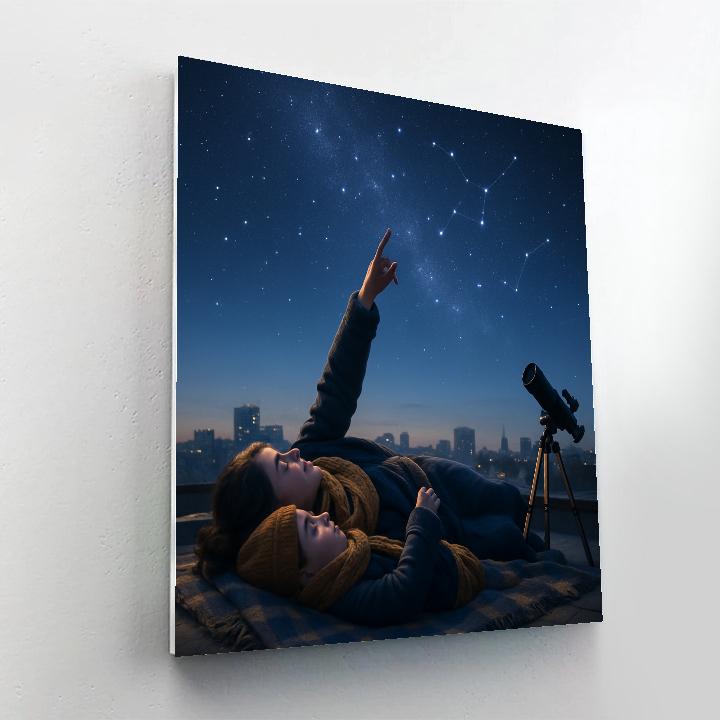 Rooftop Stargazing Blanket paint by numbers