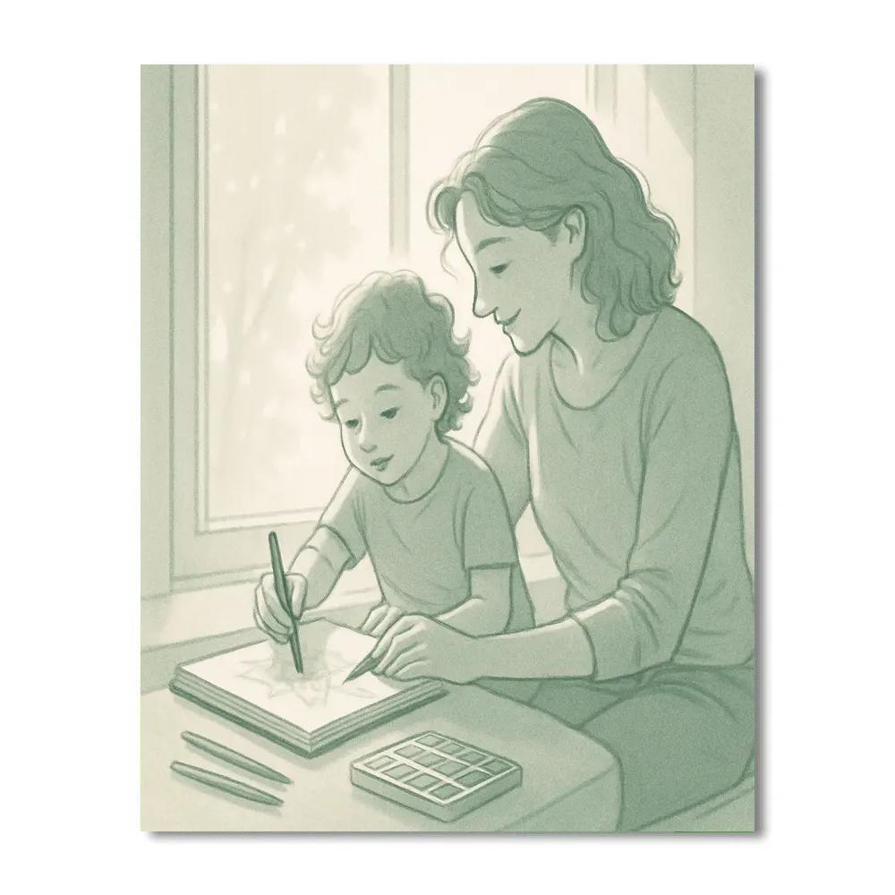 Morning Sketch Window Seat Number painting