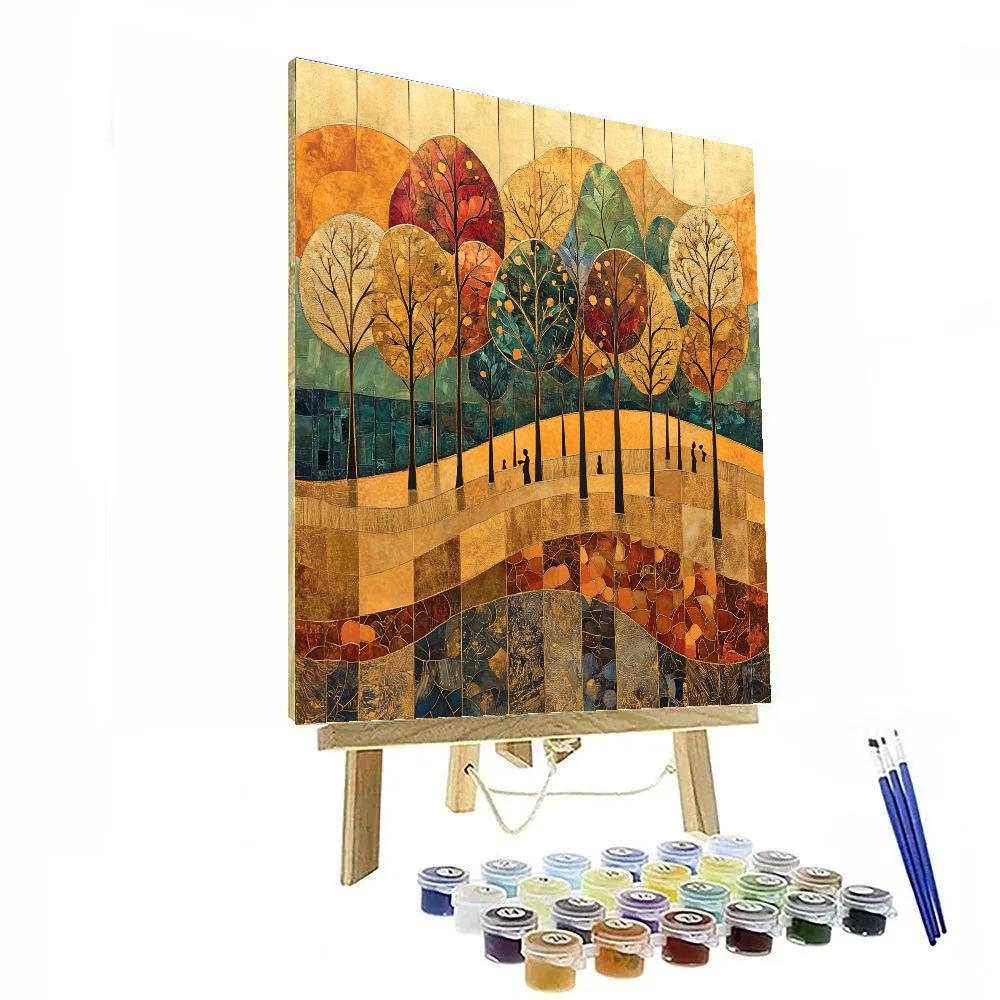 Gustav Klimt Inspired Orchard In Autumn Paint by numbers art