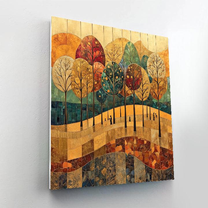 Gustav Klimt Inspired Orchard In Autumn Paint by numbers art