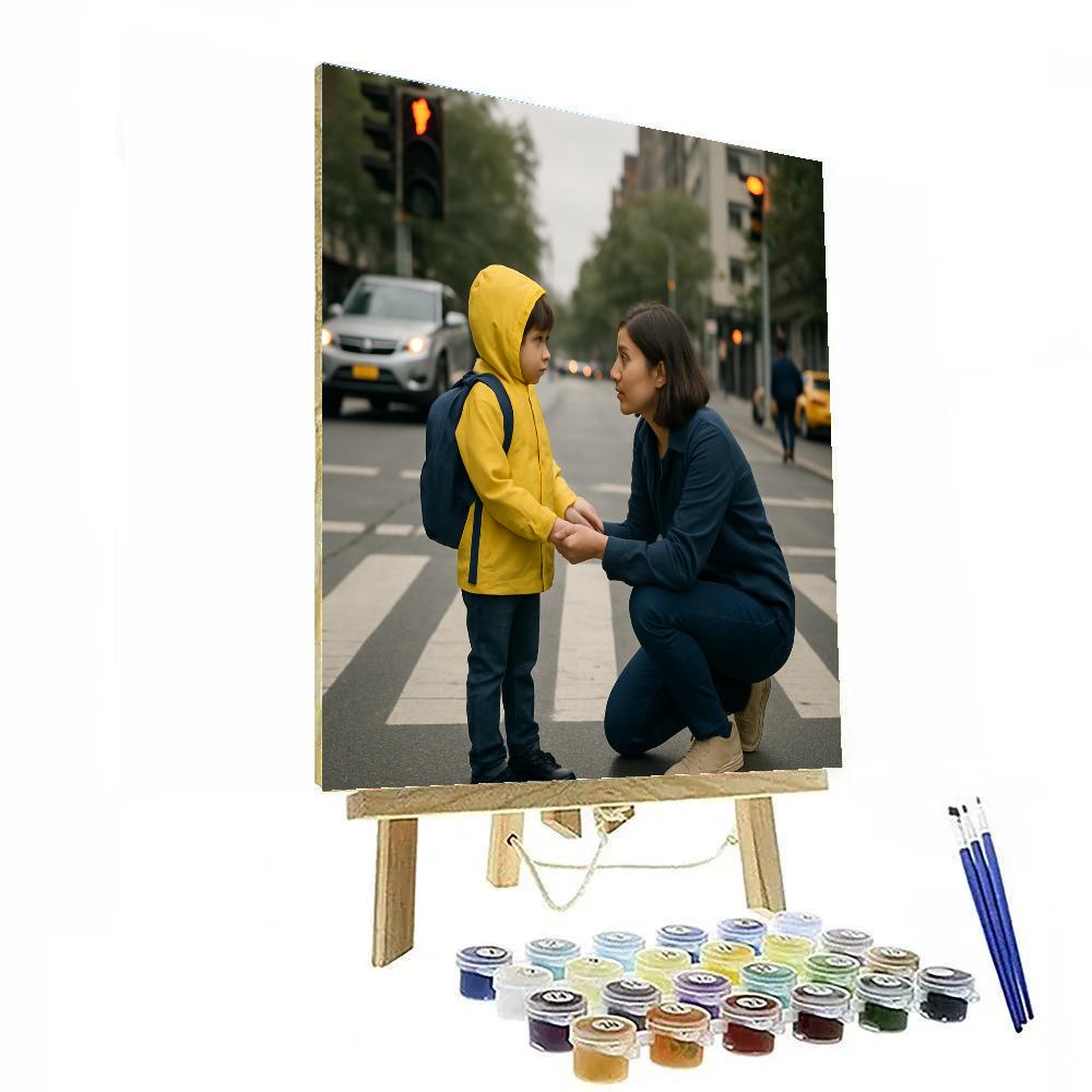Crosswalk Safety Lesson painting number kit