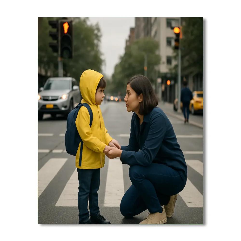 Crosswalk Safety Lesson painting number kit