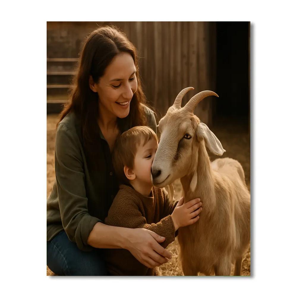 Farm Visit Animal Kiss DIY paint by numbers