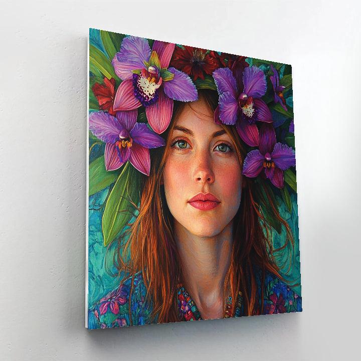 Frida Kahlo Inspired Portrait With Orchids Painting by numbers kit