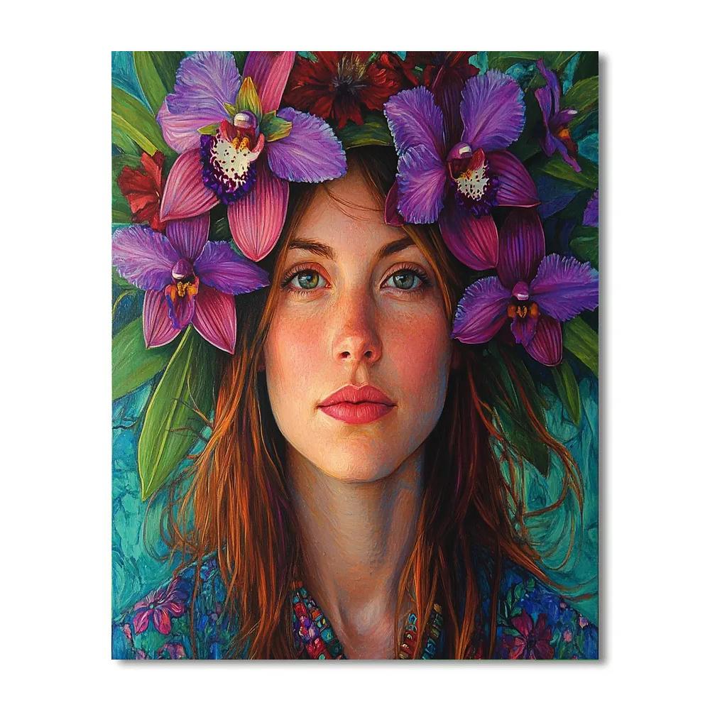 Frida Kahlo Inspired Portrait With Orchids Painting by numbers kit