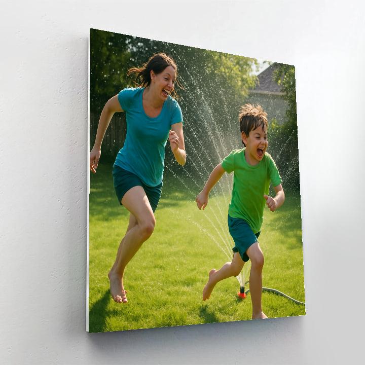 Backyard Sprinkler Laughter painting number kit