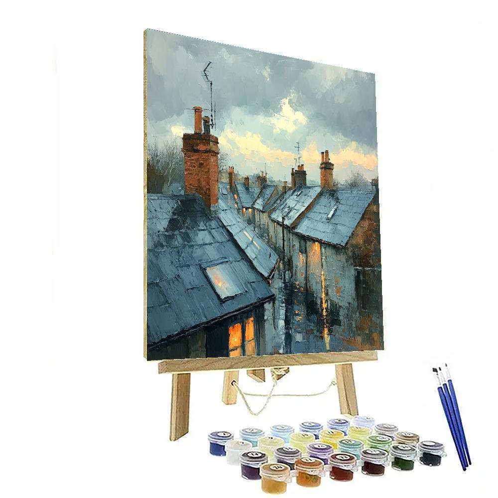 Claude Monet Inspired Rooftop View After Rain Painting by numbers kit