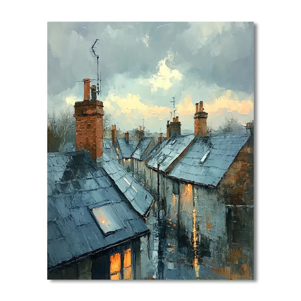 Claude Monet Inspired Rooftop View After Rain Painting by numbers kit