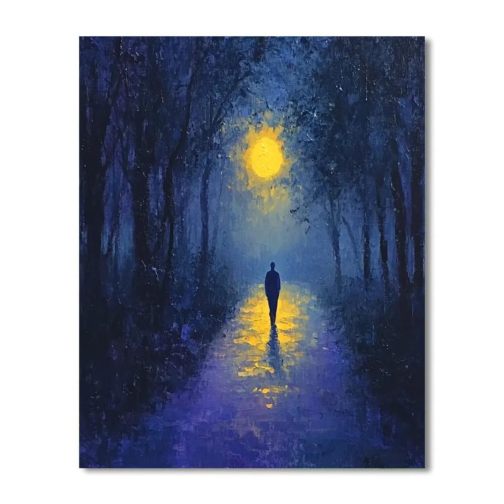 Edvard Munch Inspired Moonlit Walk Numbered painting kits