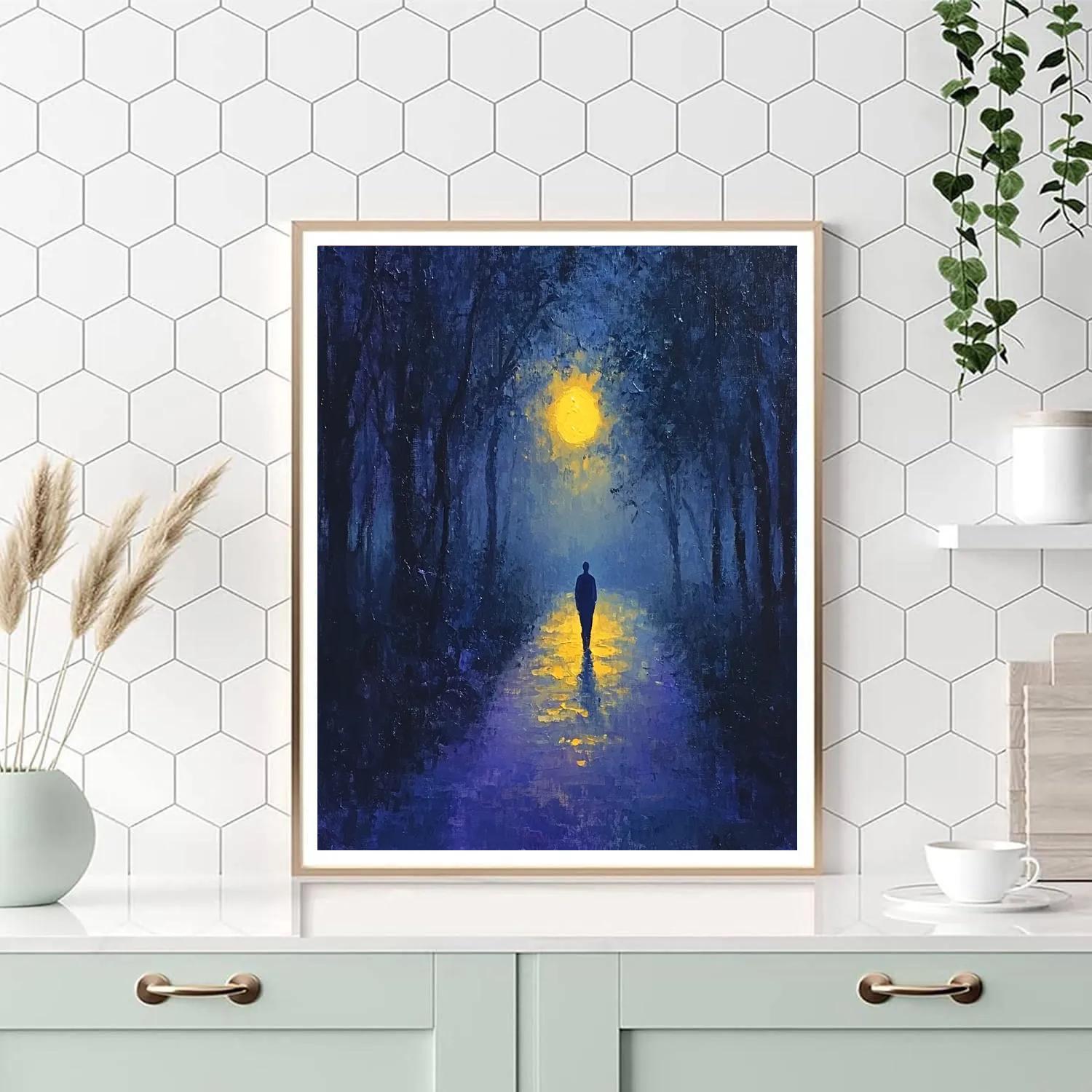 Edvard Munch Inspired Moonlit Walk Numbered painting kits