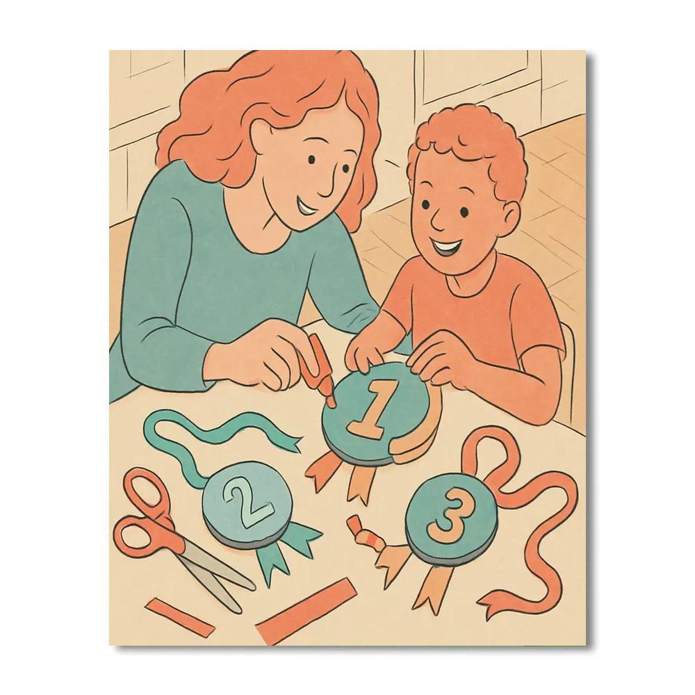 Craft Table Medal Making paint by number