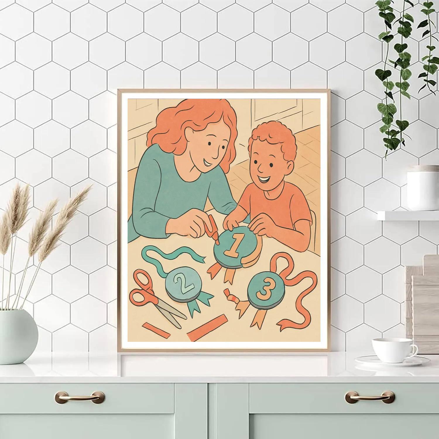 Craft Table Medal Making paint by number
