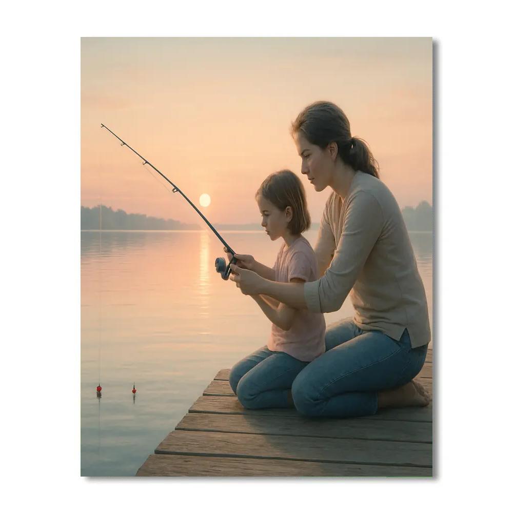 Dawn Fishing Lesson Number painting