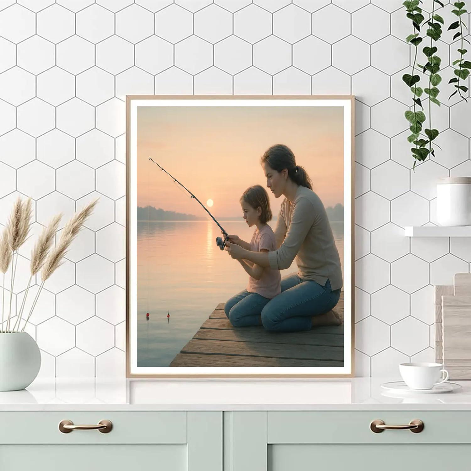 Dawn Fishing Lesson Number painting