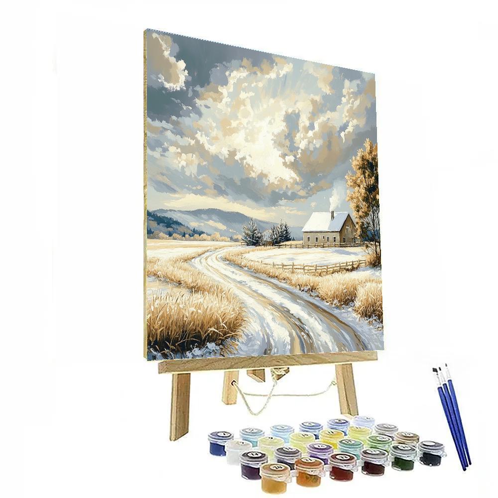 John Constable Inspired Haywain In Winter paint by numbers