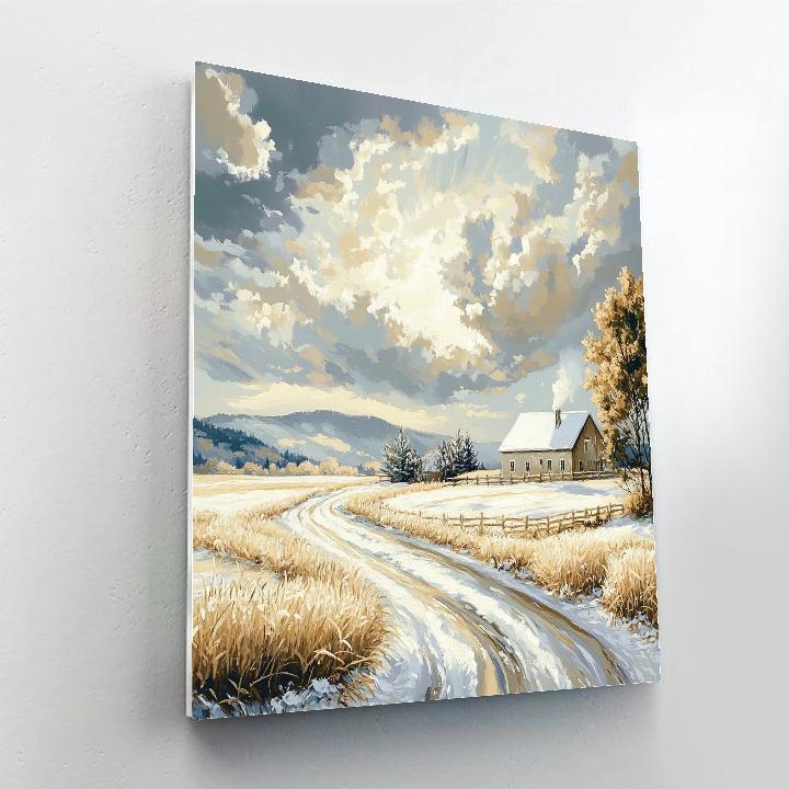 John Constable Inspired Haywain In Winter paint by numbers