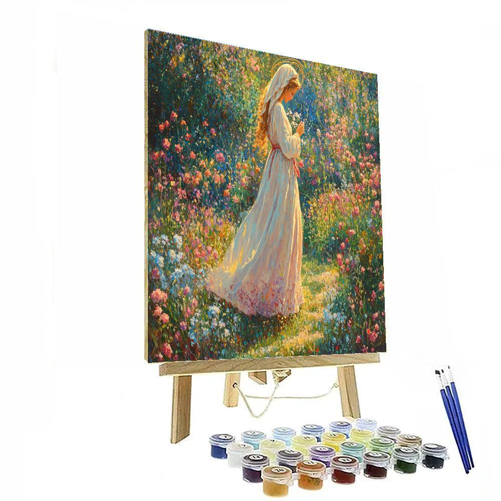 Raphael Inspired Madonna In Garden Paint by numbers art