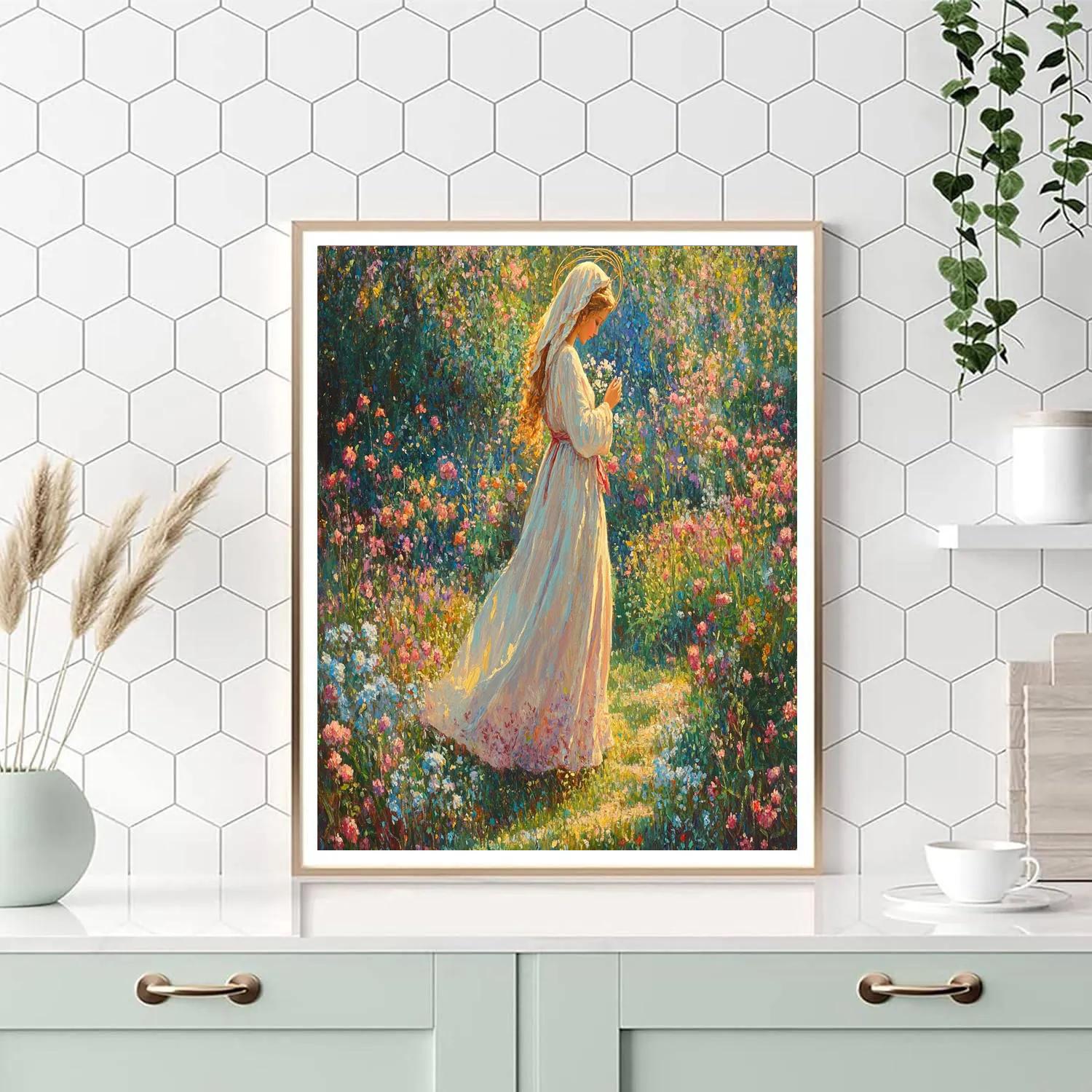 Raphael Inspired Madonna In Garden Paint by numbers art