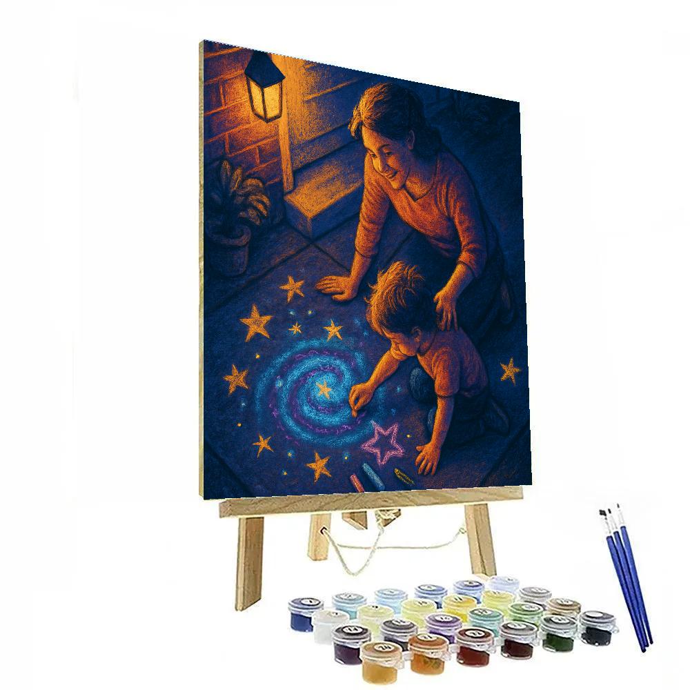 Starlit Sidewalk Chalk paint by number