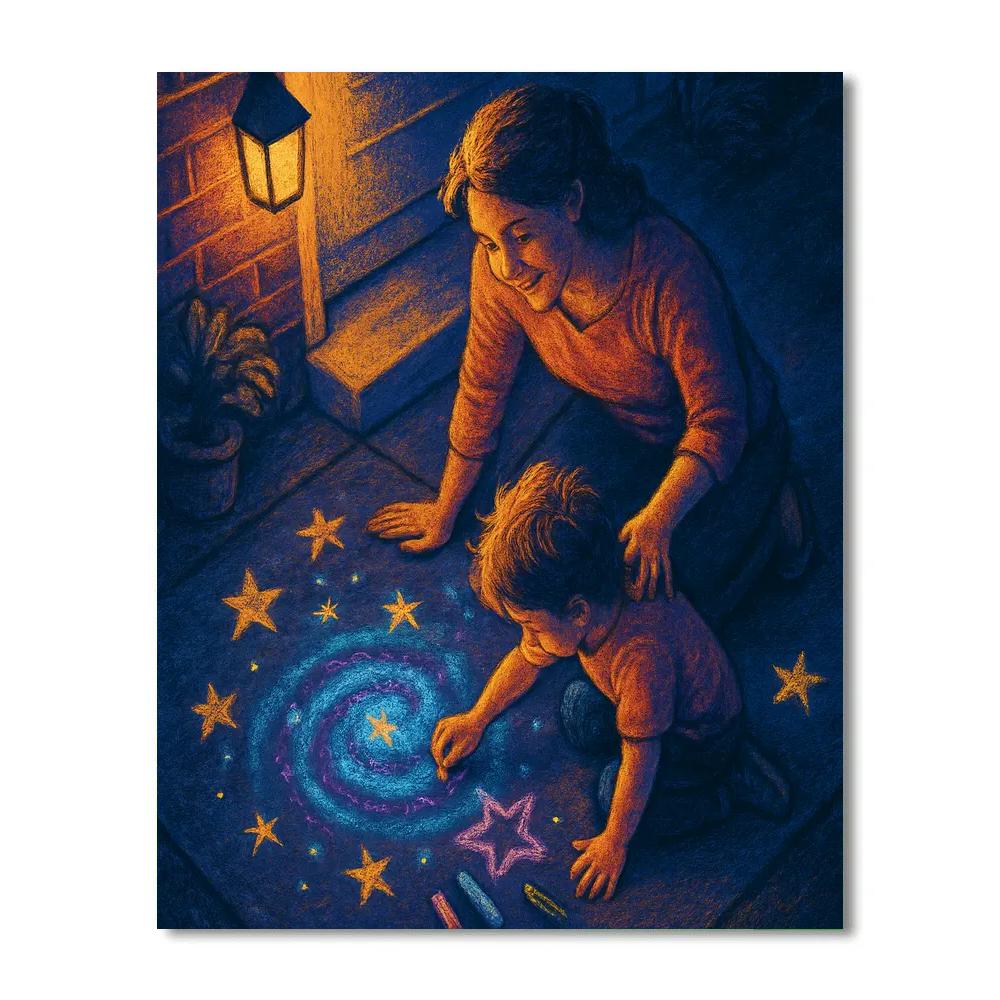 Starlit Sidewalk Chalk paint by number