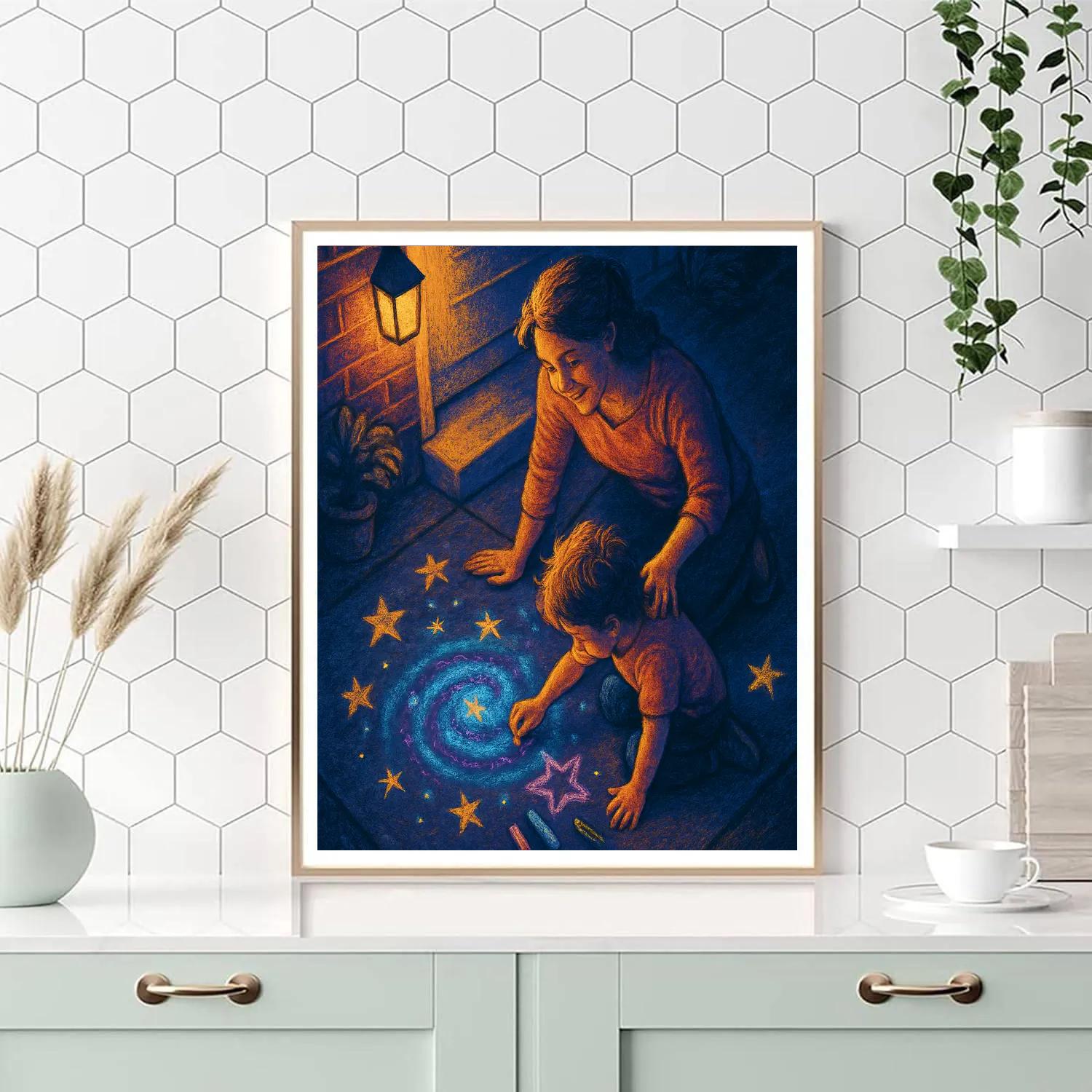 Starlit Sidewalk Chalk paint by number