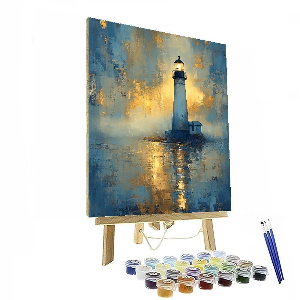 Turner Inspired Lighthouse In Fog paint by number