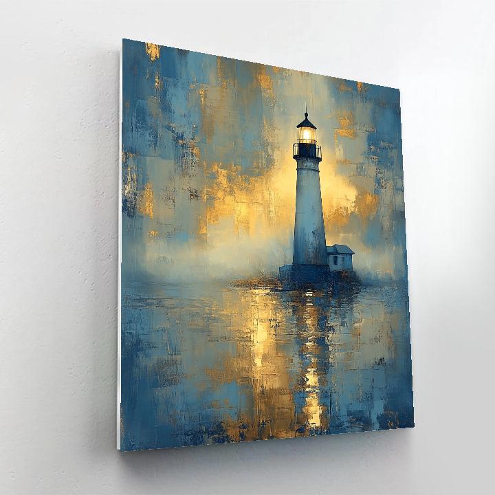 Turner Inspired Lighthouse In Fog paint by number
