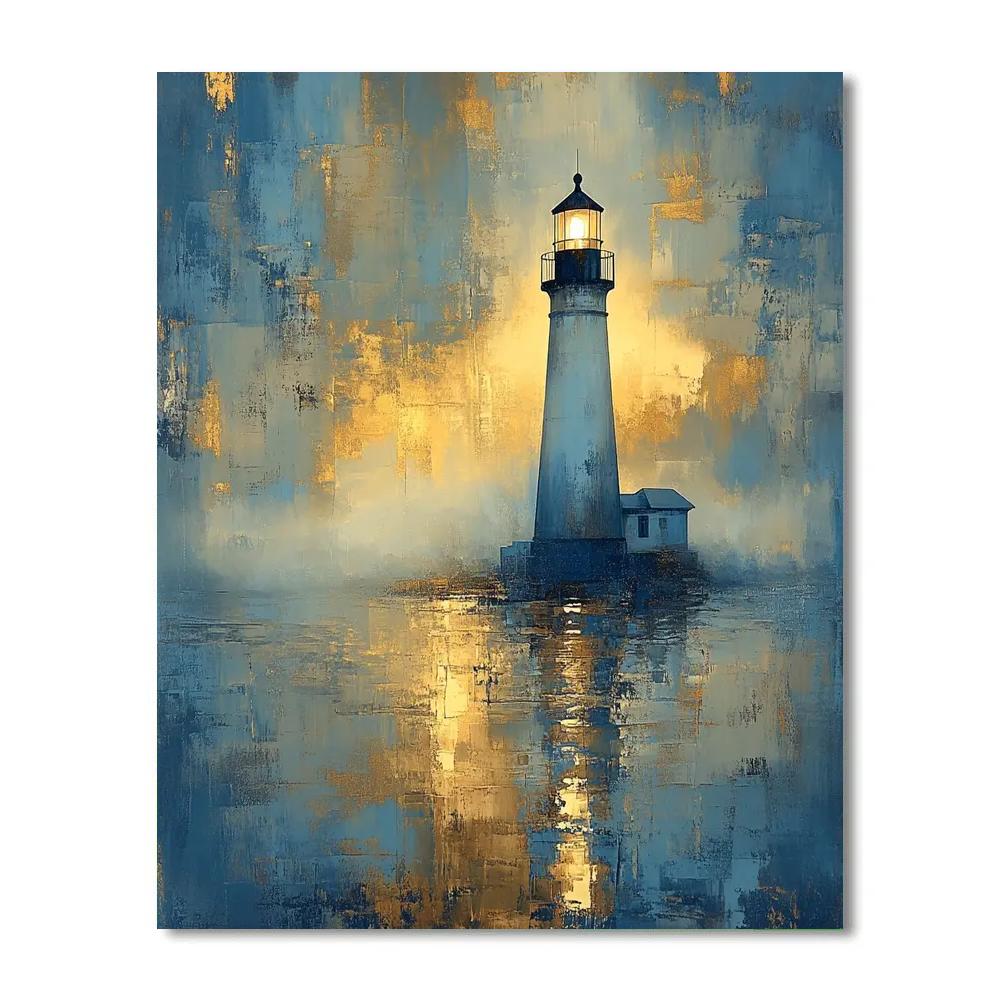 Turner Inspired Lighthouse In Fog paint by number