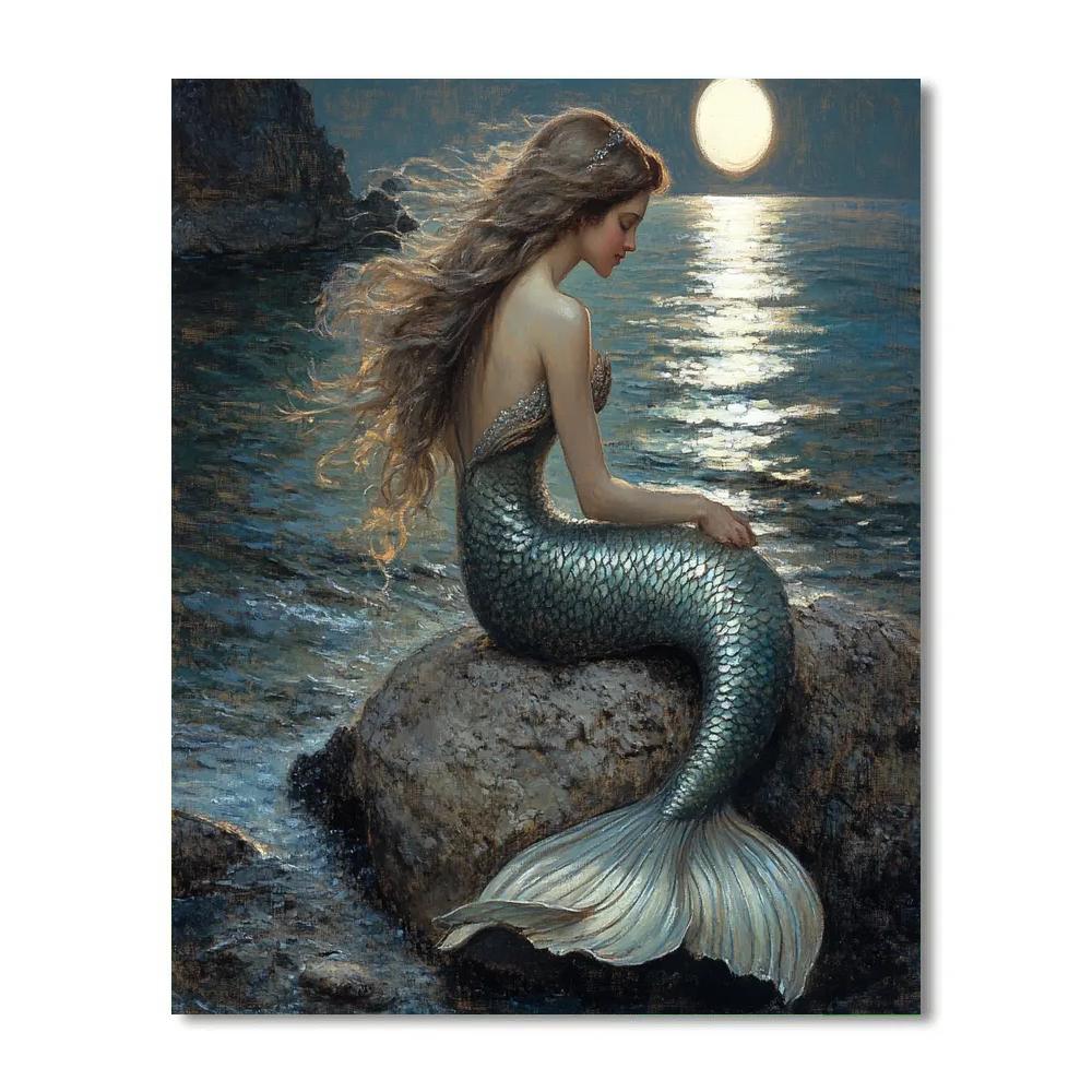 John William Waterhouse Inspired Mermaid Lament Number painting