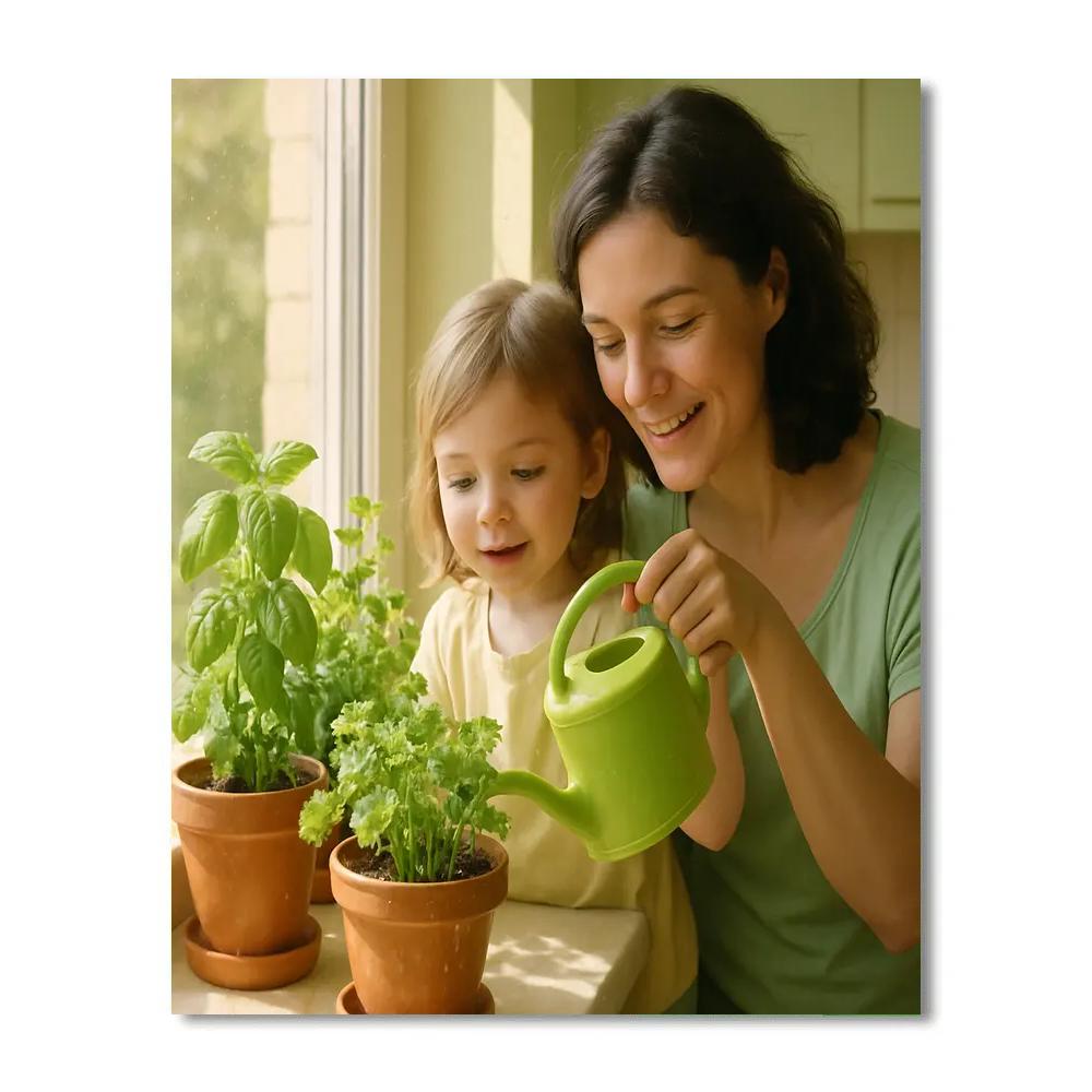 Window Garden Watering DIY paint by numbers