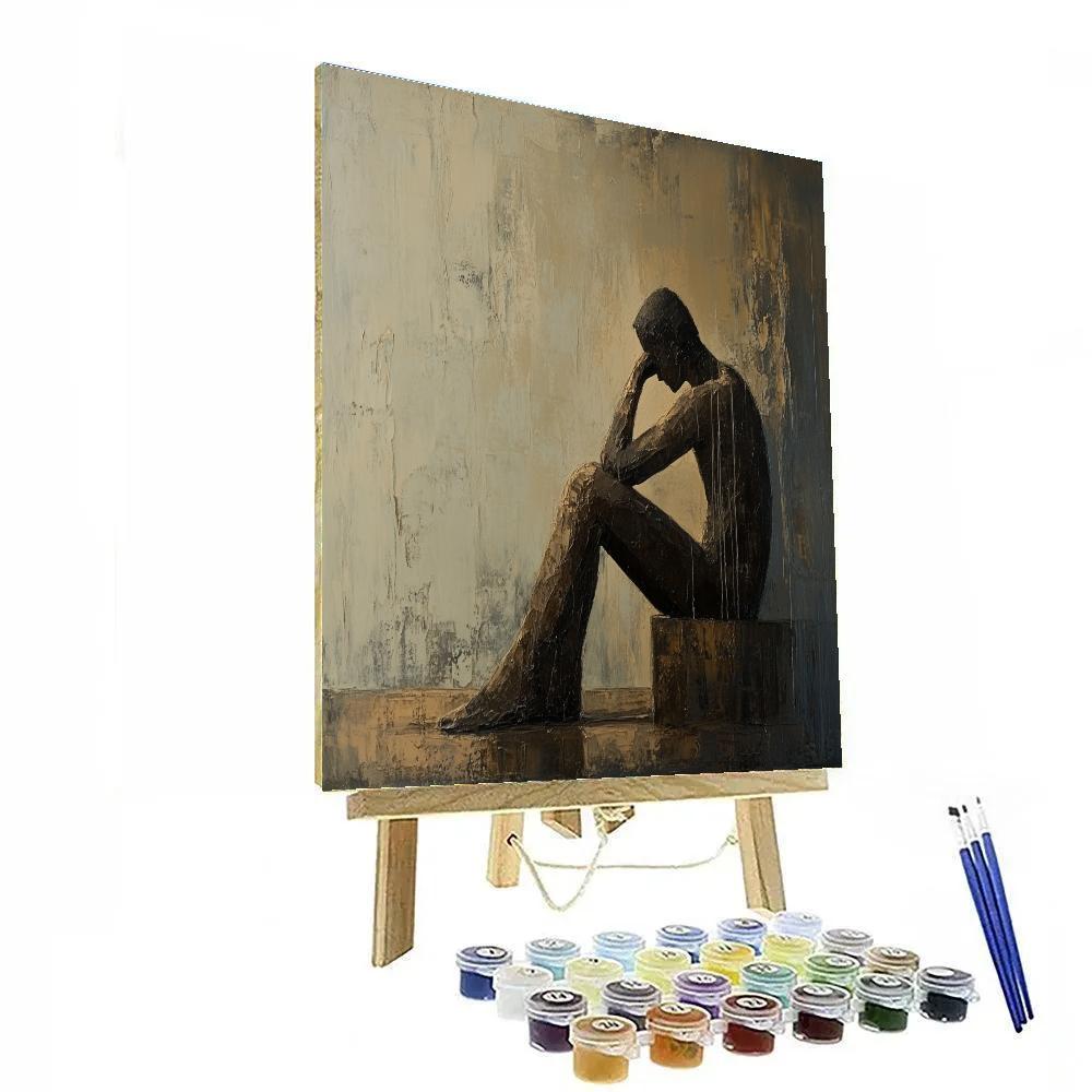 Auguste Rodin Inspired Sculptural Study paint by color