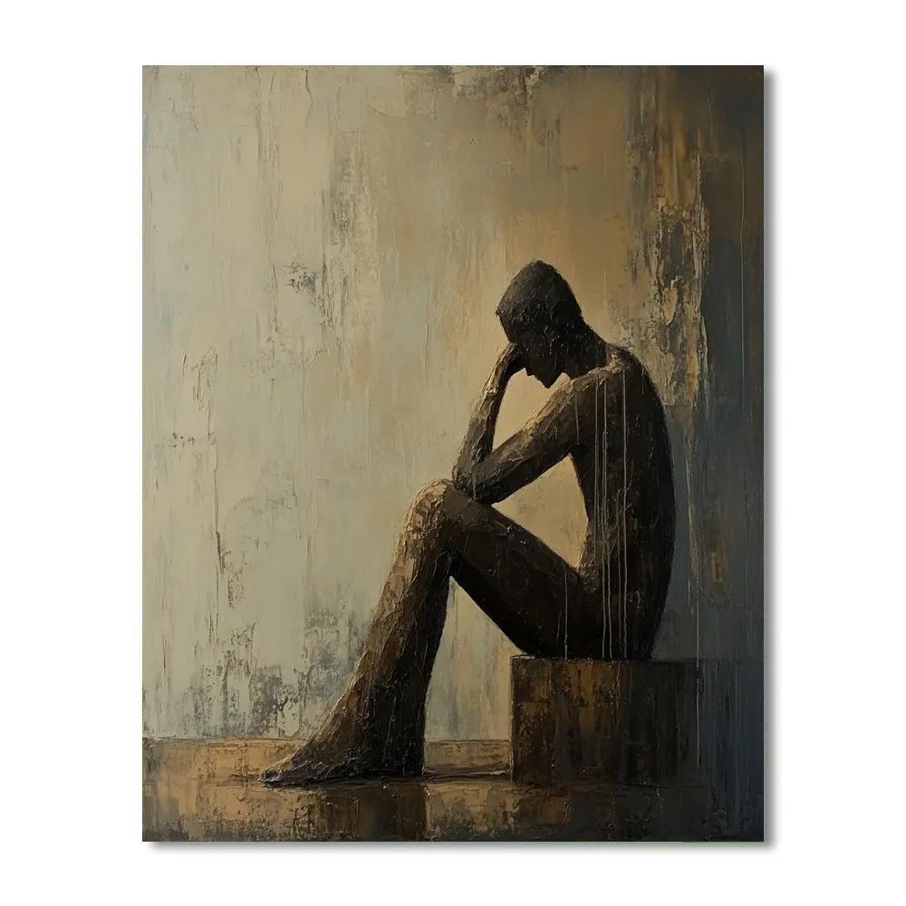 Auguste Rodin Inspired Sculptural Study paint by color