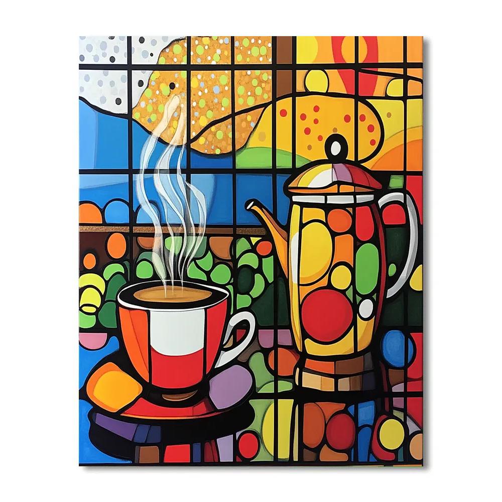 Roy Lichtenstein Inspired Still Life With Coffee painting number kit