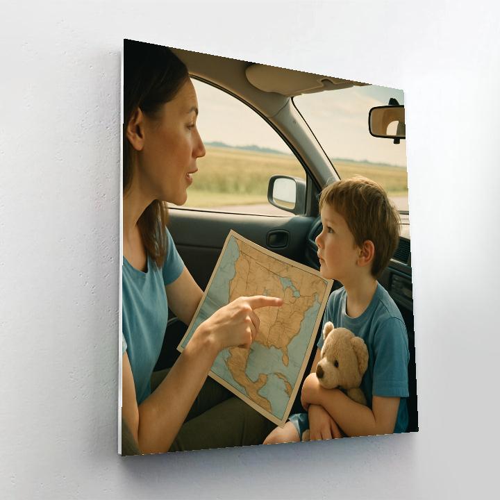 Backseat Road Trip Map paint by numbers