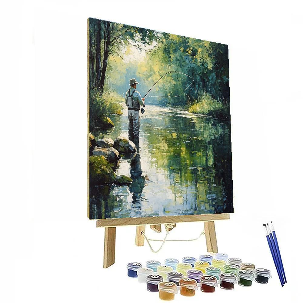 Winslow Homer Inspired River Fisherman DIY paint by numbers