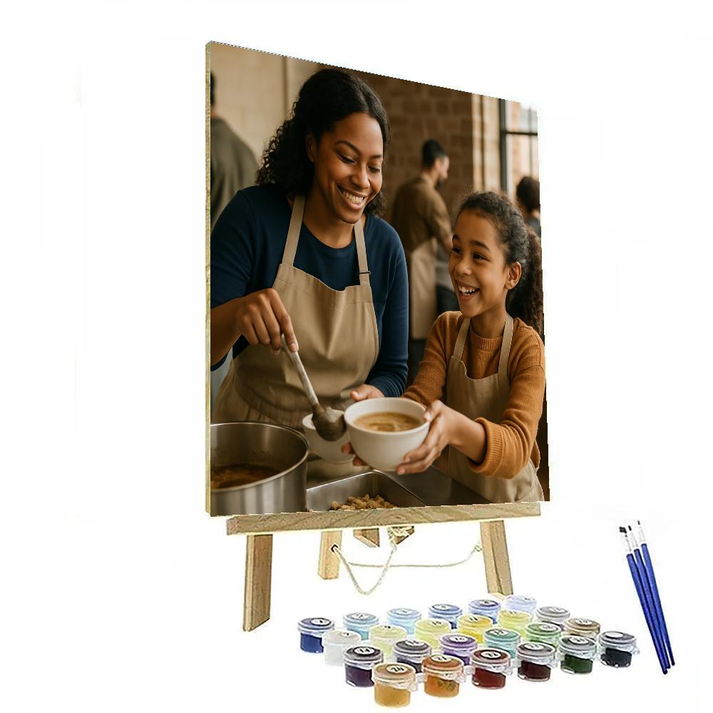 Volunteer Soup Kitchen Shift Paint by numbers art