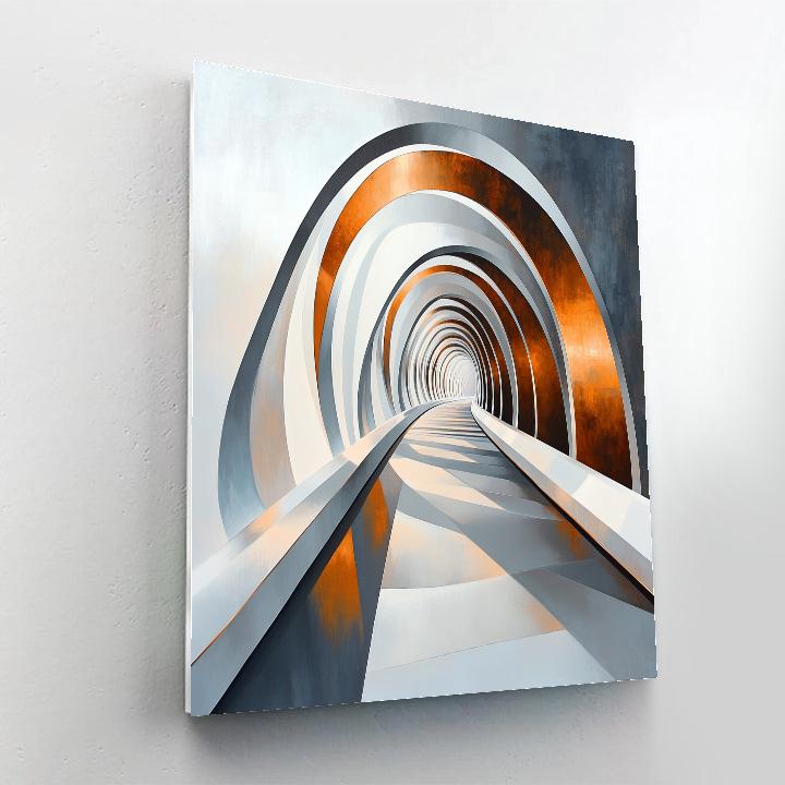 Eero Saarinen Inspired Futuristic Bridge paint by number