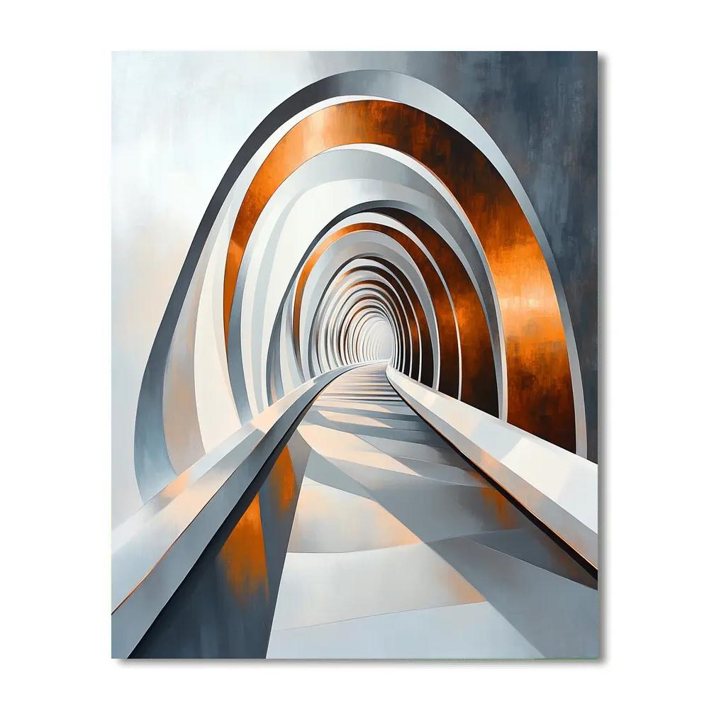 Eero Saarinen Inspired Futuristic Bridge paint by number