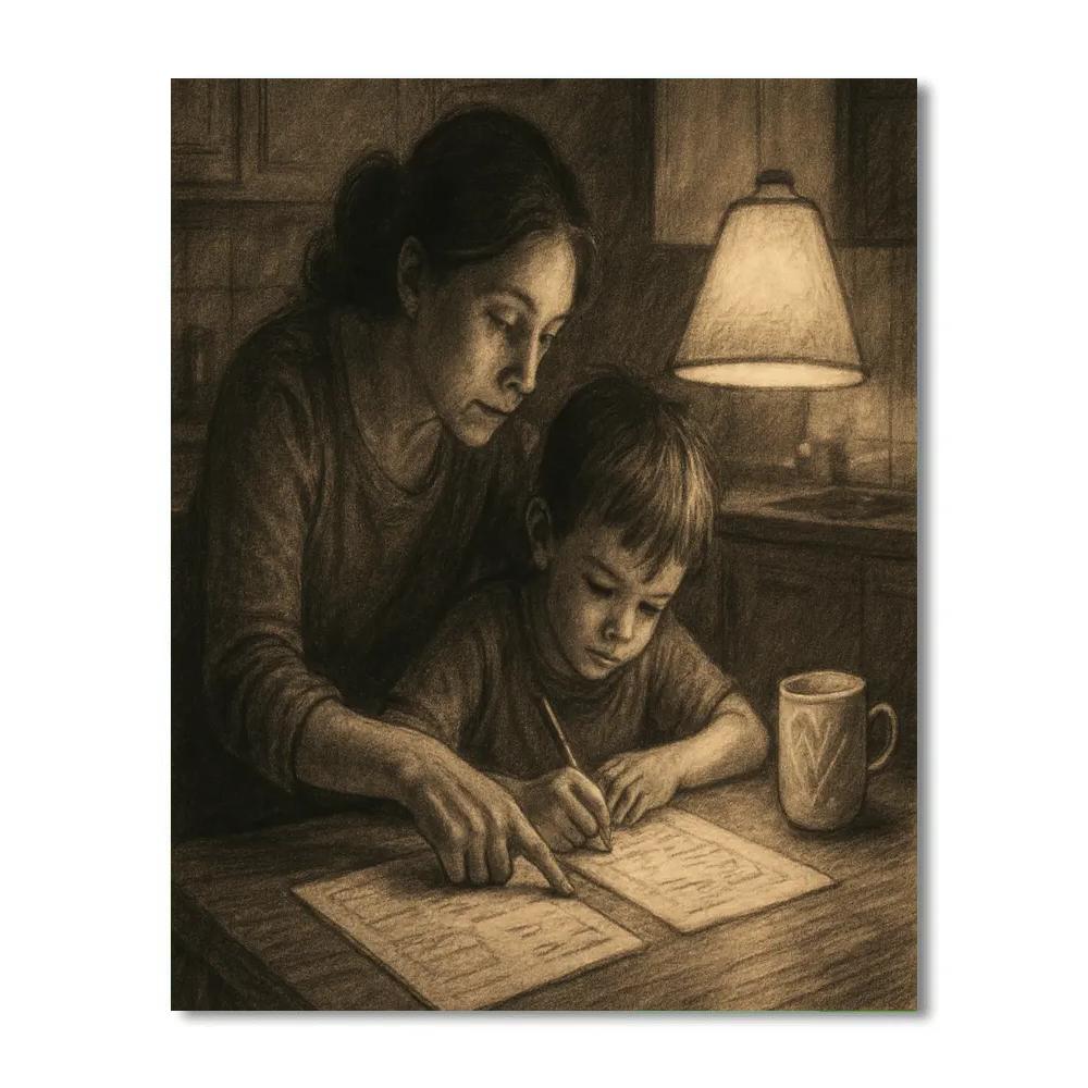 Late Night Homework Aid paint by number