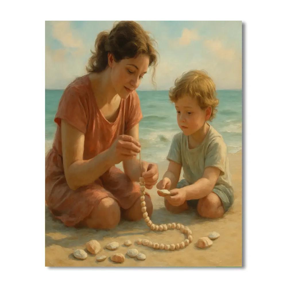 Seaside Shell Necklace Painting by numbers kit