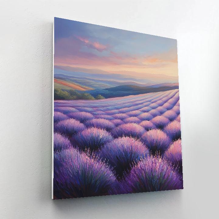 Claude Monet Inspired Lavender Field At Dusk painting number kit