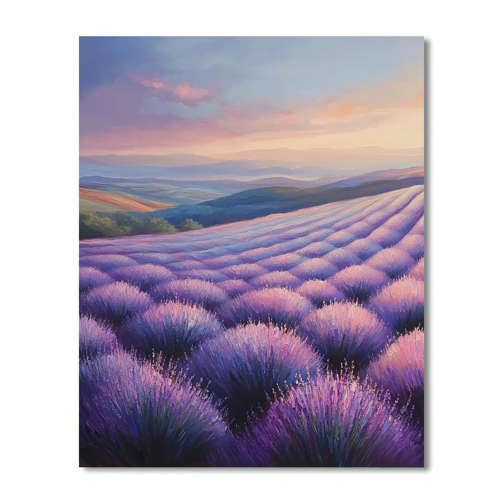 Claude Monet Inspired Lavender Field At Dusk painting number kit