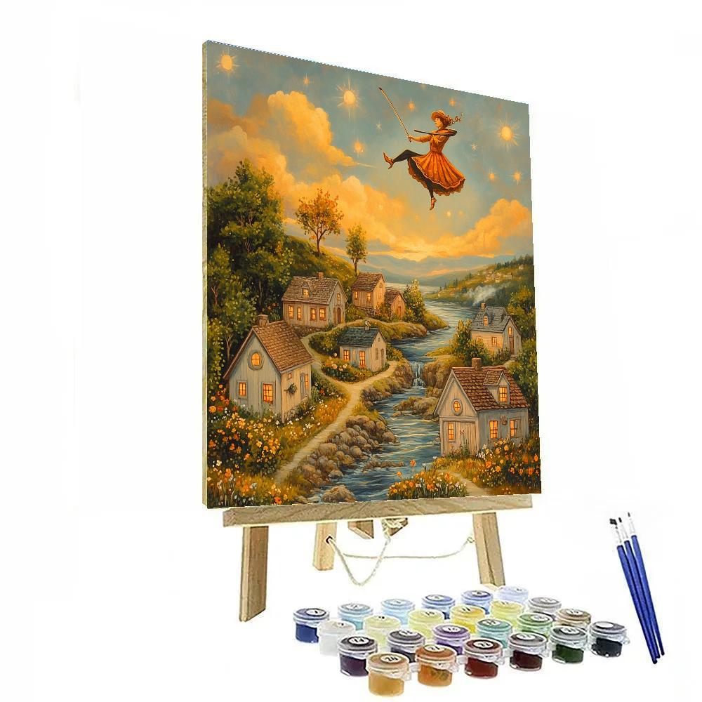 Marc Chagall Inspired Flying Violinist painting number kit