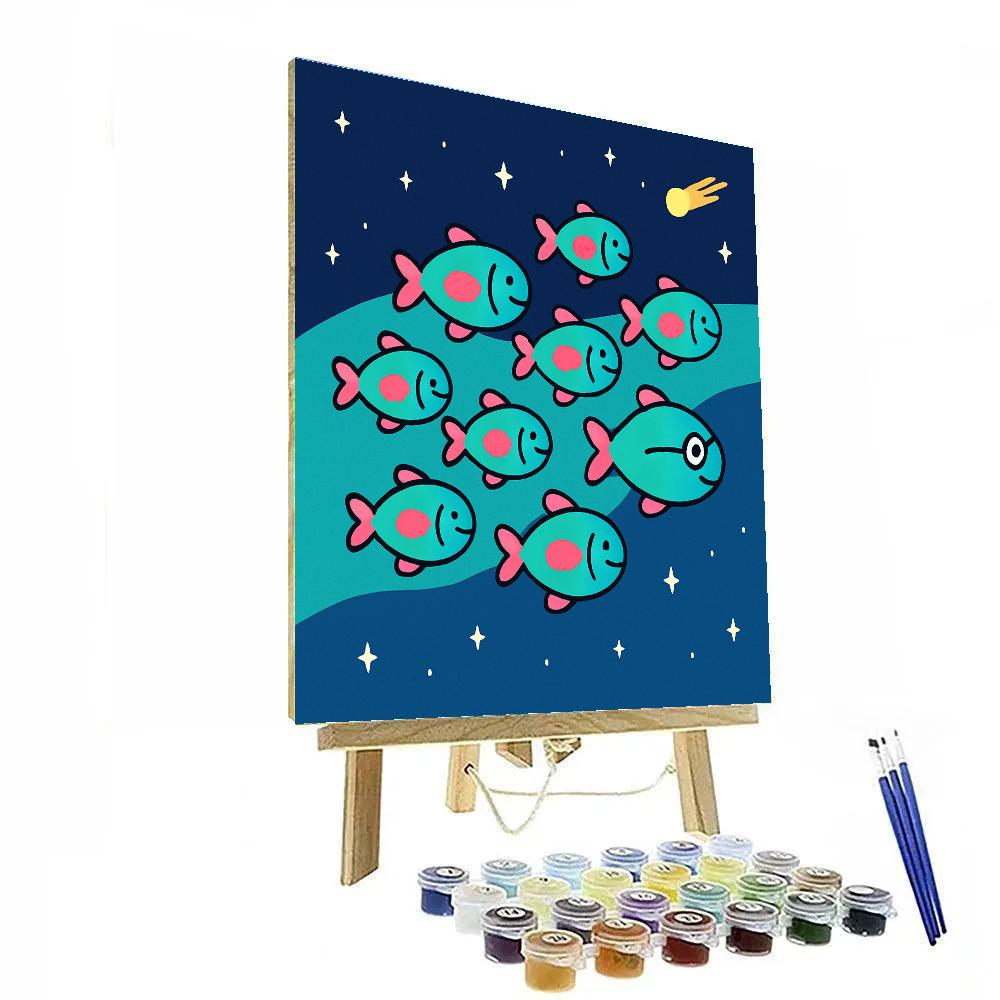 Cosmic School Of Fish DIY paint by numbers